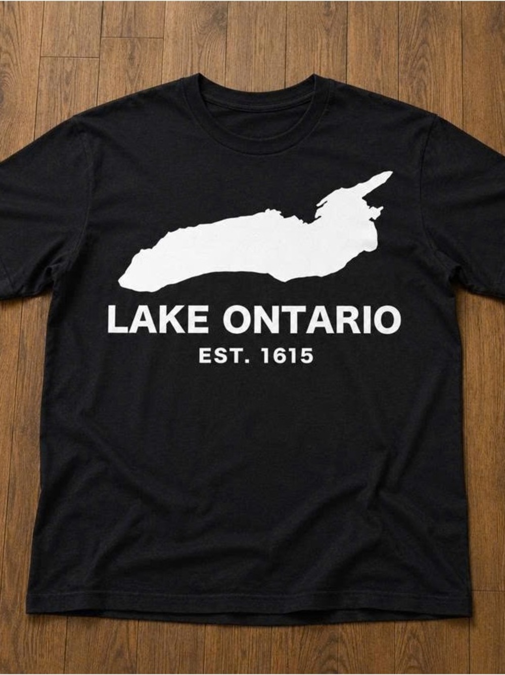 Lake Ontario Black Tee with Graphic